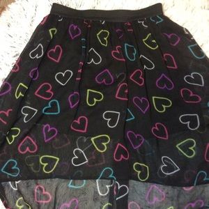 High low heart skirt